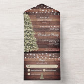 Rustikales Weihnachtsbaum String Lights Company Pa All In One Einladung (Innen Boden)