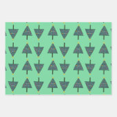 Rustikales Weihnachtsbaummuster Grün Geschenkpapier Set (Vorderseite 3)