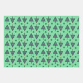 Rustikales Weihnachtsbaummuster Grün Geschenkpapier Set (Vorderseite)