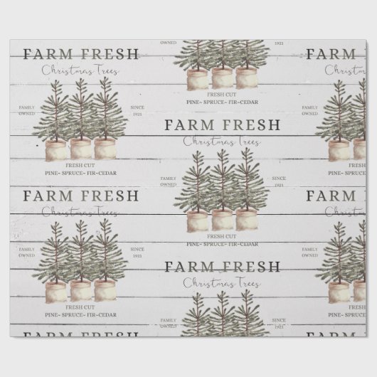 Rustikales Weihnachtsbaumwackelpapier Geschenkpapier (Flach)