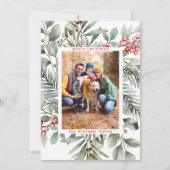 Rustikales Weihnachtsberries Gruß Foto Feiertagskarte (Vorderseite)