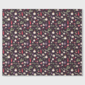 Rustikales Weihnachtsblumenbaummuster Geschenkpapier (Flach)