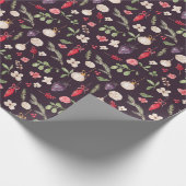 Rustikales Weihnachtsblumenbaummuster Geschenkpapier (Ecke)