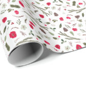 Rustikales Weihnachtsblumenmuster Geschenkpapier (Rolleneckpunkt)