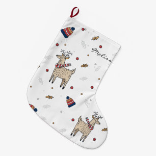 Rustikales Weihnachtsboho Personalisiert Großer Weihnachtsstrumpf