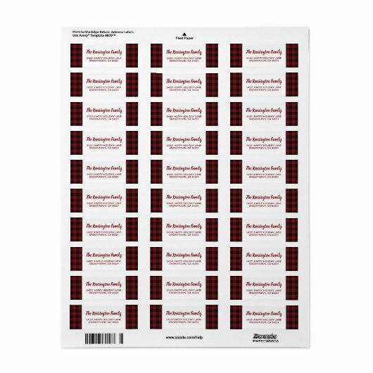 Rustikales Weihnachtsbüffel Karierter Urlaub (Vorne)