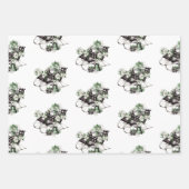 Rustikales Weihnachtsbüffel Karo Sleigh Geschenkpapier Set (Vorderseite 2)