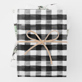 Rustikales Weihnachtsbüffel Karo Sleigh Geschenkpapier Set (Beispiel)