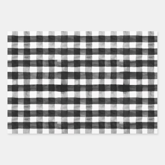 Rustikales Weihnachtsbüffel Karo Sleigh Geschenkpapier Set (Vorderseite)