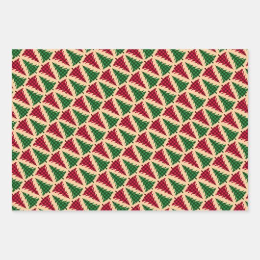 Rustikales Weihnachtsbuffet / Kariertes Muster aus Geschenkpapier Set (Vorderseite 3)
