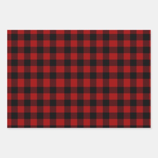 Rustikales Weihnachtsbuffet / Kariertes Muster aus Geschenkpapier Set (Vorderseite 2)