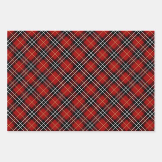 Rustikales Weihnachtsbuffet / Kariertes Muster aus Geschenkpapier Set (Vorderseite)