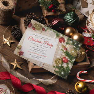 Rustikales Weihnachtsdekor-Party Einladung
