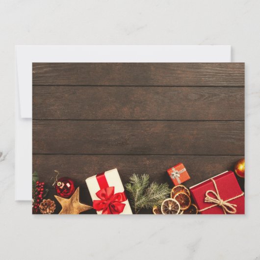 Rustikales Weihnachtsessen Einladung (Rückseite)