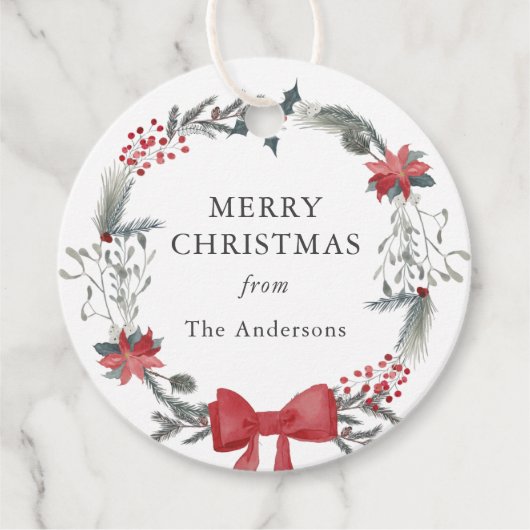 Rustikales Weihnachtsfeiertag-Geschenk Geschenkanhänger (Vorderseite)