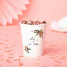 Rustikales Weihnachtsfest Botanisches Brautparty Pappbecher