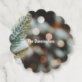 Rustikales Weihnachtsfest Geschenkanhänger (Rückseite)