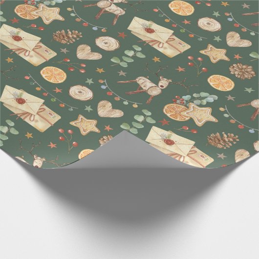 Rustikales Weihnachtsfest Geschenkpapier (Ecke)