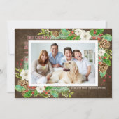 Rustikales Weihnachtsfest Holly Jolly Floral Einladung (Vorderseite)