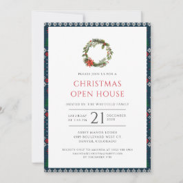 Rustikales Weihnachtsfest im offenen Haus Party Einladung