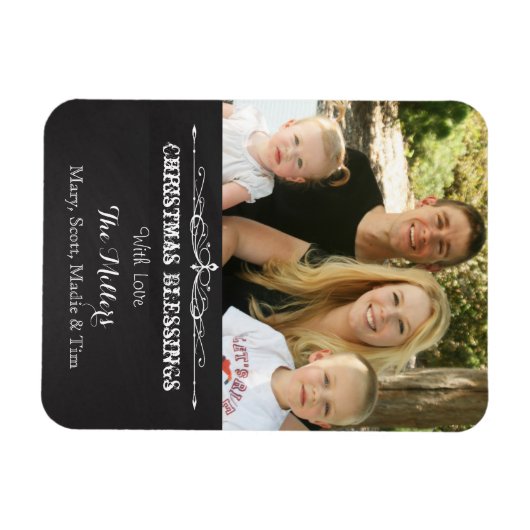 Rustikales Weihnachtsfest im Weihnachtsgeschenk Fo Magnet (Horizontal)