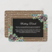 Rustikales Weihnachtsfest im Winter Details zur Ho Einladung (Vorne/Hinten)