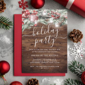 Rustikales Weihnachtsfest in Foliage Lights Urlaub Einladung