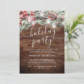 Rustikales Weihnachtsfest in Foliage Lights Urlaub Einladung (Stehend Vorderseite)