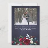 Rustikales Weihnachtsfest mit Blumenbeete Foto Dankeskarte (Rückseite)