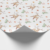 Rustikales Weihnachtsfest-Muster Geschenkpapier (Ecke)