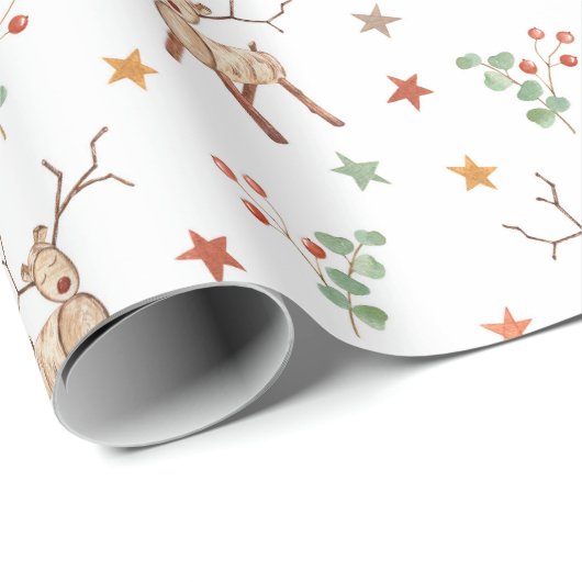 Rustikales Weihnachtsfest-Muster Geschenkpapier (Rolleneckpunkt)