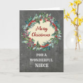 Rustikales Weihnachtsfest Niece Frohe Weihnachten Karte (Gelbe Blume)