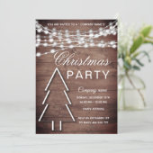 Rustikales Weihnachtsfest-Party Einladung (Stehend Vorderseite)