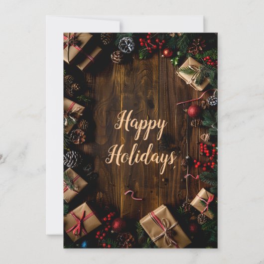 Rustikales Weihnachtsfest-Party Einladung (Rückseite)