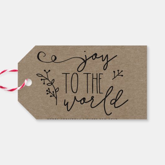 Rustikales Weihnachtsfest Personalisiert Geschenkanhänger (Rückseite Horizontal)