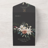 Rustikales Weihnachtsfest Pine Black Dinner All In One Einladung (Außenbereich)