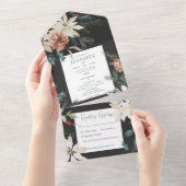 Rustikales Weihnachtsfest Pine Black Dinner All In One Einladung (Abreißen)