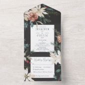 Rustikales Weihnachtsfest Pine Black Dinner All In One Einladung (Innen Boden)