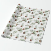 Rustikales Weihnachtsfest Pinecone Branchen Gesche Geschenkpapier (Ungerollt)