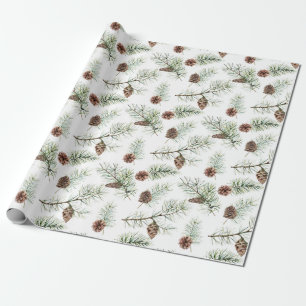 Rustikales Weihnachtsfest Pinecone Branchen Gesche Geschenkpapier