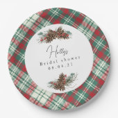 Rustikales Weihnachtsfest - Pinecone & Pine Pappteller (Vorderseite)