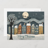 Rustikales Weihnachtsfest Postkarte (Vorne/Hinten)