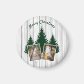 Rustikales Weihnachtsfoto im Wald Magnet (Vorne)