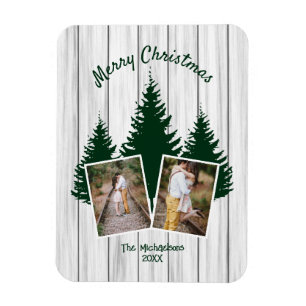 Rustikales Weihnachtsfoto Wald Magnet