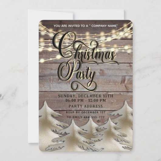 Rustikales Weihnachtsgebäck aus Holz - Weihnachtsg Einladung (Vorderseite)