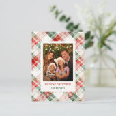 Rustikales Weihnachtsgebäck Kariertes Foto Feiertagspostkarte (Stehend Vorderseite)