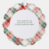 Rustikales Weihnachtsgebäck Kariertes Foto Ornament Karte (Rückseite)