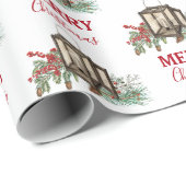 Rustikales Weihnachtsgebäck Laterne Pine Berries Geschenkpapier (Rolleneckpunkt)