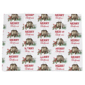 Rustikales Weihnachtsgebäck Laterne Pine Berries Große Geschenktüte (Vorderseite)
