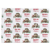 Rustikales Weihnachtsgebäck Laterne Pine Berries Große Geschenktüte (Rückseite)